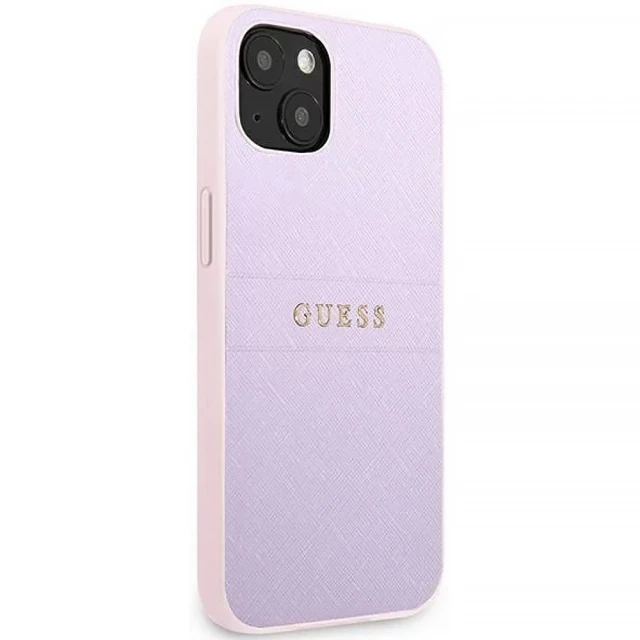 Чохол Guess Saffiano Hot Stamp & Metal Logo для iPhone 13 mini Purple (GUHCP13SPSASBPU)