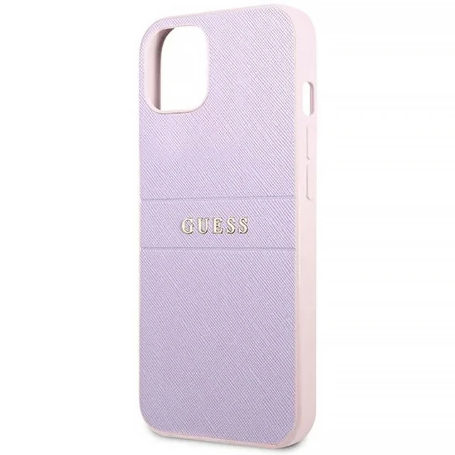 Чохол Guess Saffiano Hot Stamp & Metal Logo для iPhone 13 mini Purple (GUHCP13SPSASBPU)