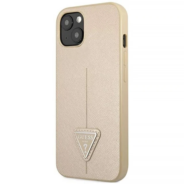 Чохол Guess Saffiano Triangle Logo для iPhone 13 mini Beige (GUHCP13SPSATLE)