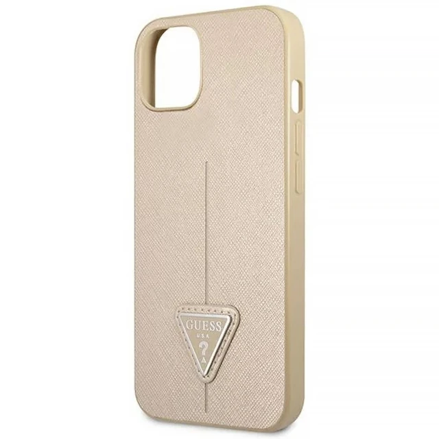 Чохол Guess Saffiano Triangle Logo для iPhone 13 mini Beige (GUHCP13SPSATLE)