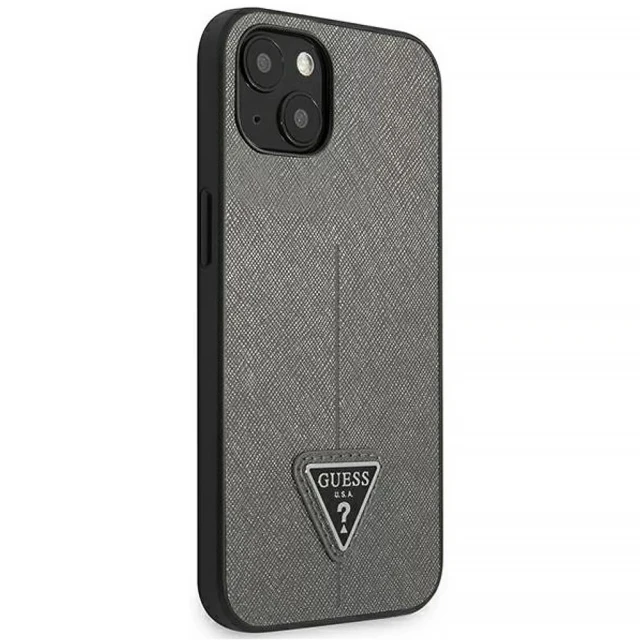 Чохол Guess Saffiano Triangle Logo для iPhone 13 mini Silver (GUHCP13SPSATLG)