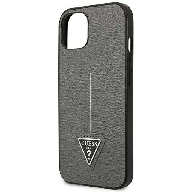 Чохол Guess Saffiano Triangle Logo для iPhone 13 mini Silver (GUHCP13SPSATLG)