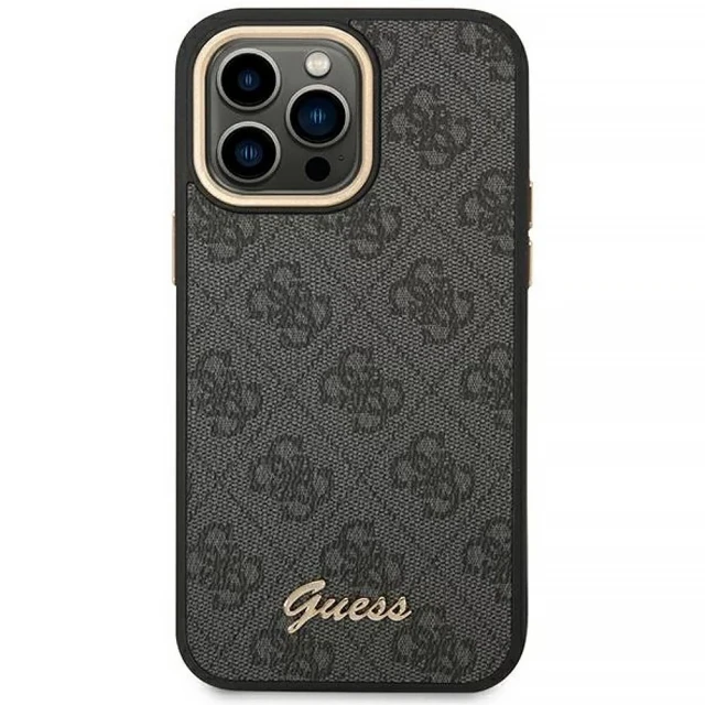 Чохол Guess 4G Vintage Gold Logo для iPhone 14 Pro Max Black (GUHCP14XHG4SHK)