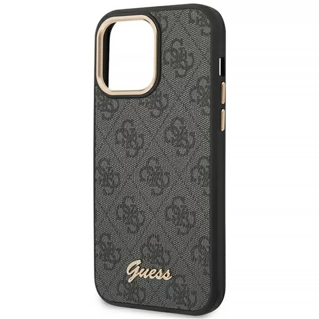 Чохол Guess 4G Vintage Gold Logo для iPhone 14 Pro Max Black (GUHCP14XHG4SHK)