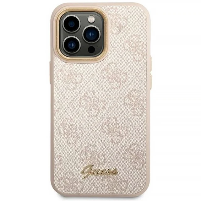 Чохол Guess 4G Vintage Gold Logo для iPhone 14 Pro Max Pink (GUHCP14XHG4SHP)