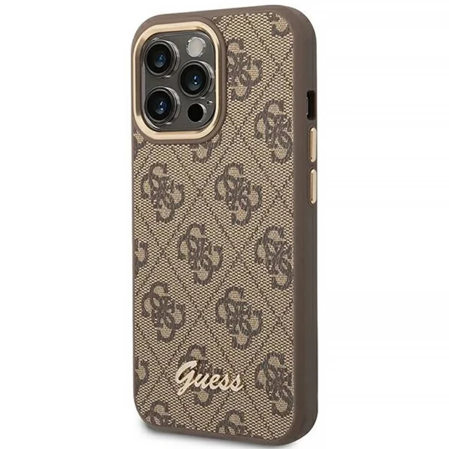 Чохол Guess 4G Vintage Gold Logo для iPhone 14 Pro Max Brown (GUHCP14XHG4SHW)