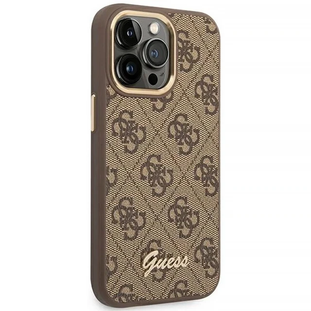 Чохол Guess 4G Vintage Gold Logo для iPhone 14 Pro Max Brown (GUHCP14XHG4SHW)