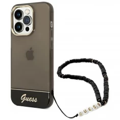 Чохол Guess Translucent Pearl Strap для iPhone 14 Pro Max Black (GUHCP14XHGCOHK)