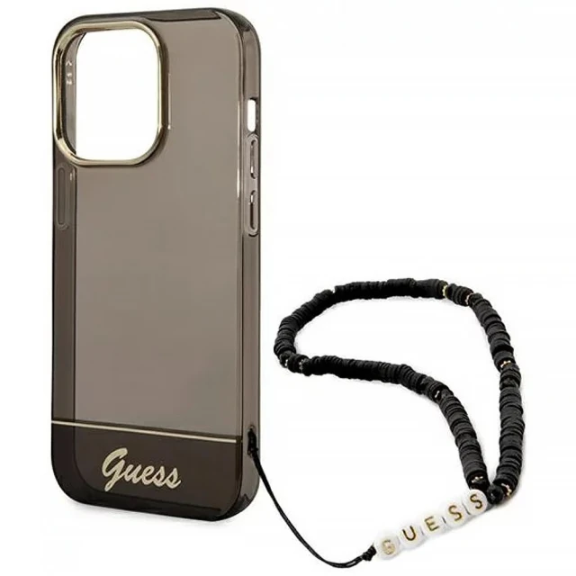 Чохол Guess Translucent Pearl Strap для iPhone 14 Pro Max Black (GUHCP14XHGCOHK)