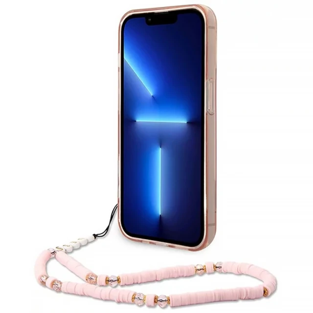 Чохол Guess Translucent Pearl Strap для iPhone 14 Pro Max Pink (GUHCP14XHGCOHP)