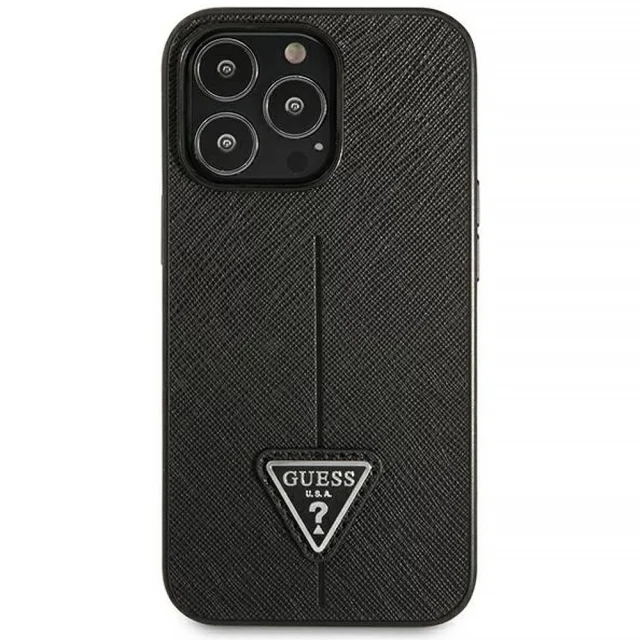 Чохол Guess Saffiano Triangle Logo для iPhone 14 Pro Max Black (GUHCP14XPSATLK)