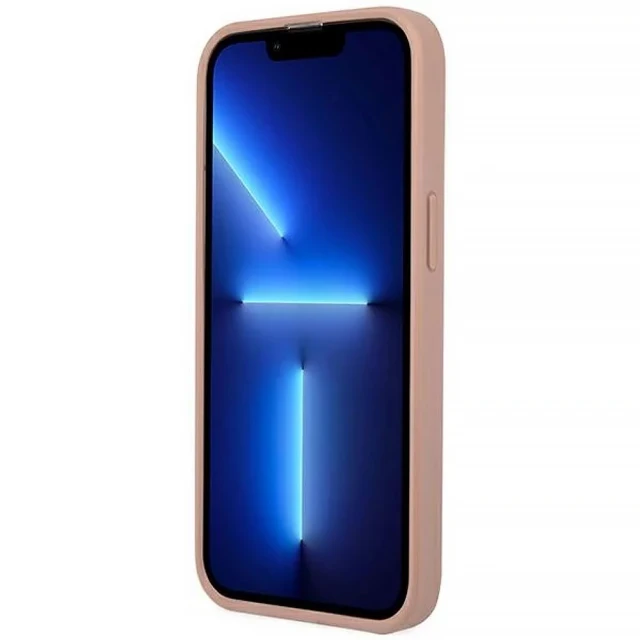 Чехол Guess Saffiano Triangle Logo для iPhone 14 Pro Max Pink (GUHCP14XPSATLP)