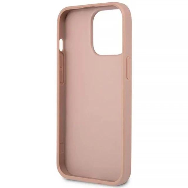 Чехол Guess Saffiano Triangle Logo для iPhone 14 Pro Max Pink (GUHCP14XPSATLP)