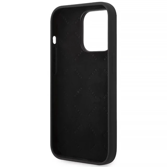 Чохол Guess Silicone Vintage Gold Logo для iPhone 14 Pro Max Black (GUHCP14XSLSMK)