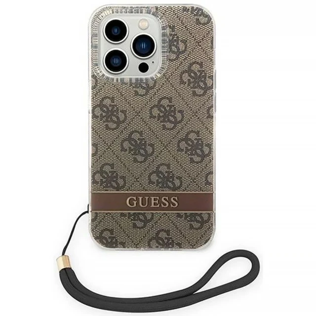 Чохол Guess 4G Print Strap для iPhone 14 Pro Max Brown (GUOHCP14XH4STW)