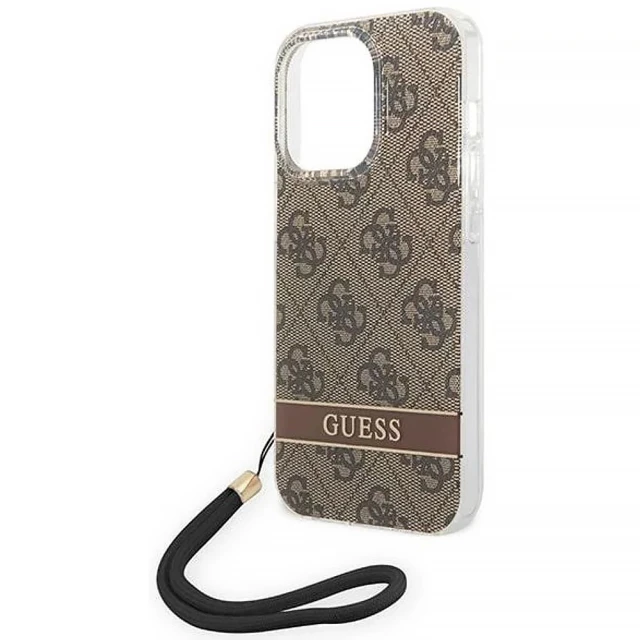 Чохол Guess 4G Print Strap для iPhone 14 Pro Max Brown (GUOHCP14XH4STW)