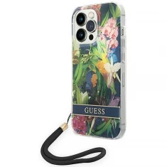 Чохол Guess Flower Strap для iPhone 14 Pro Max Blue (GUOHCP14XHFLSB)