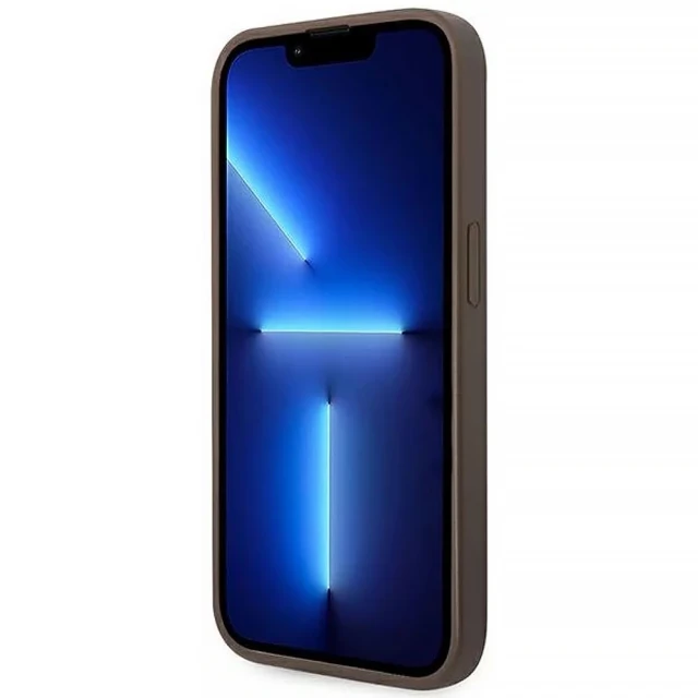 Чохол Guess 4G Metal Gold Logo для iPhone 14 Pro Brown (GUHCP14LG4GFBR)