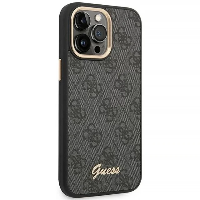 Чохол Guess 4G Vintage Gold Logo для iPhone 14 Pro Black (GUHCP14LHG4SHK)