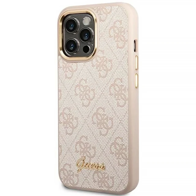 Чохол Guess 4G Vintage Gold Logo для iPhone 14 Pro Pink (GUHCP14LHG4SHP)