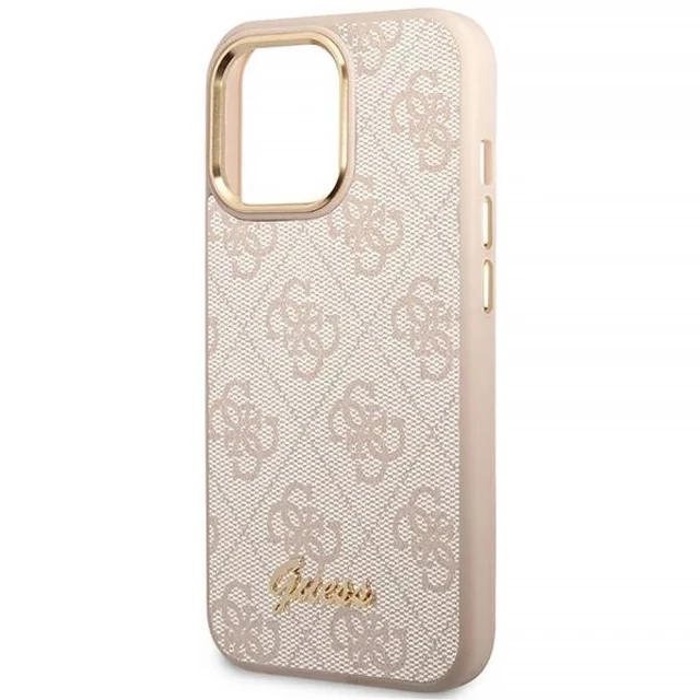 Чохол Guess 4G Vintage Gold Logo для iPhone 14 Pro Pink (GUHCP14LHG4SHP)