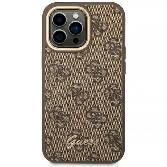 Чохол Guess 4G Vintage Gold Logo для iPhone 14 Pro Brown (GUHCP14LHG4SHW)