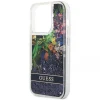 Чохол Guess Flower Liquid Glitter для iPhone 14 Pro Blue (GUHCP14LLFLSB)