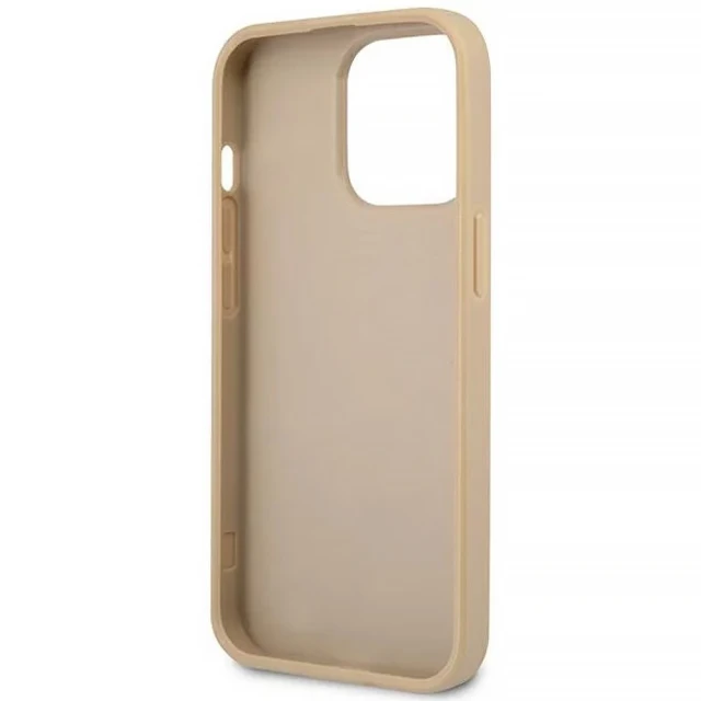 Чехол Guess Saffiano Triangle Logo для iPhone 14 Pro Beige (GUHCP14LPSATLE)