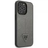 Чехол Guess Saffiano Triangle Logo для iPhone 14 Pro Silver (GUHCP14LPSATLG)