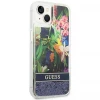 Чехол Guess Flower Liquid Glitter для iPhone 14 | 13 Blue (GUHCP14SLFLSB)