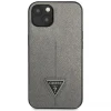 Чехол Guess Saffiano Triangle Logo для iPhone 14 | 13 Silver (GUHCP14SPSATLG)