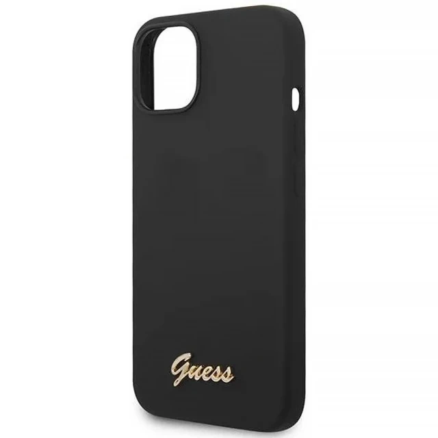 Чехол Guess Silicone Vintage Gold Logo для iPhone 14 | 13 Black (GUHCP14SSLSMK)