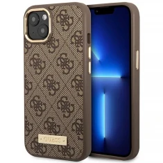 Чохол Guess 4G Logo Plate для iPhone 14 Plus Brown with MagSafe (GUHMP14MU4GPRW)