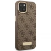 Чохол Guess 4G Logo Plate для iPhone 14 Plus Brown with MagSafe (GUHMP14MU4GPRW)