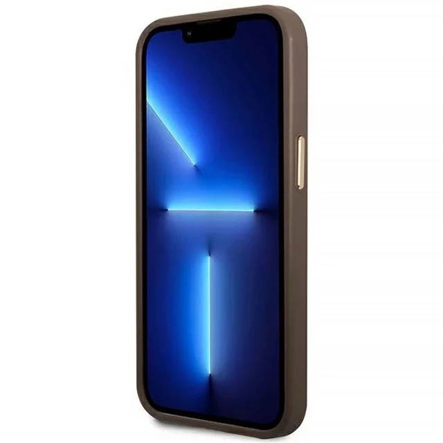 Чохол Guess 4G Logo Plate для iPhone 14 Plus Brown with MagSafe (GUHMP14MU4GPRW)