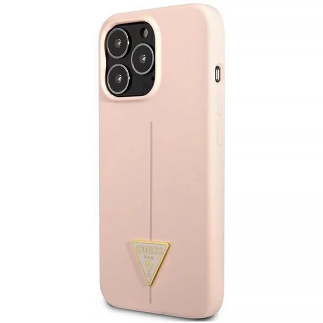 Чохол Guess Silicone Triangle для iPhone 13 Pro Max Pink (GUHCP13XSLTGP)