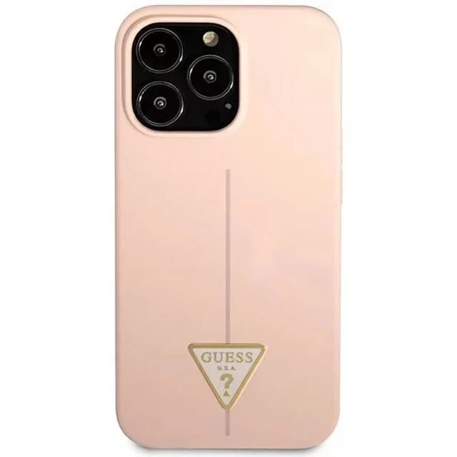 Чохол Guess Silicone Triangle для iPhone 13 Pro Max Pink (GUHCP13XSLTGP)