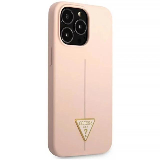 Чохол Guess Silicone Triangle для iPhone 13 Pro Max Pink (GUHCP13XSLTGP)