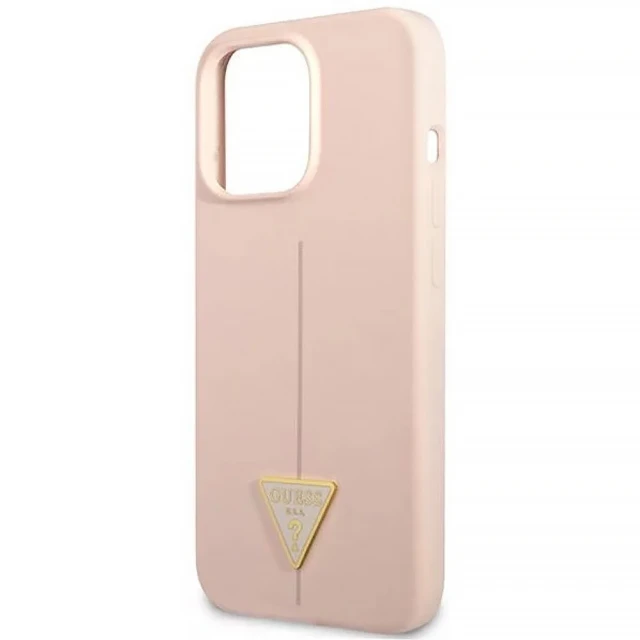 Чохол Guess Silicone Triangle для iPhone 13 Pro Max Pink (GUHCP13XSLTGP)