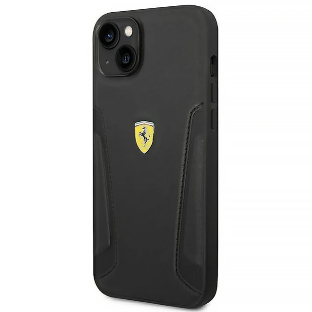 Чохол Ferrari Leather Stamp Sides для iPhone 14 Plus Black (FEHCP14MRBUK)