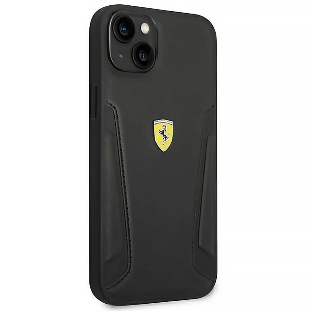Чохол Ferrari Leather Stamp Sides для iPhone 14 Plus Black (FEHCP14MRBUK)
