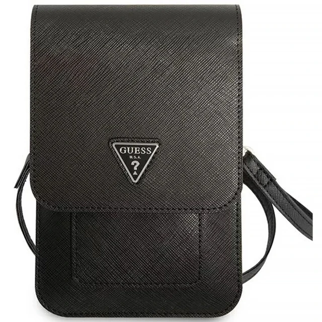 Сумка Guess Saffiano Triangle 17.5 х 11.5 х 2.5 cm Black (GUWBSATMBK)