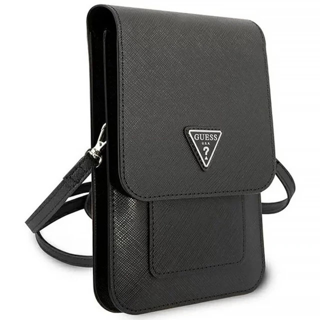 Сумка Guess Saffiano Triangle 17.5 х 11.5 х 2.5 cm Black (GUWBSATMBK)