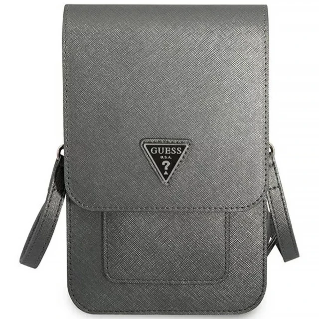 Сумка Guess Saffiano Triangle 17.5 х 11.5 х 2.5 cm Grey (GUWBSATMGR)