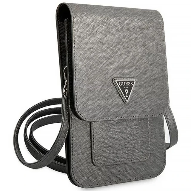 Сумка Guess Saffiano Triangle 17.5 х 11.5 х 2.5 cm Grey (GUWBSATMGR)