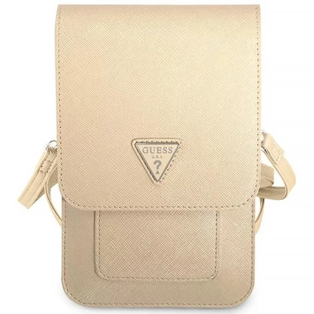 Сумка Guess Saffiano Triangle 17.5 х 11.5 х 2.5 cm Beige (GUWBSATMLG)