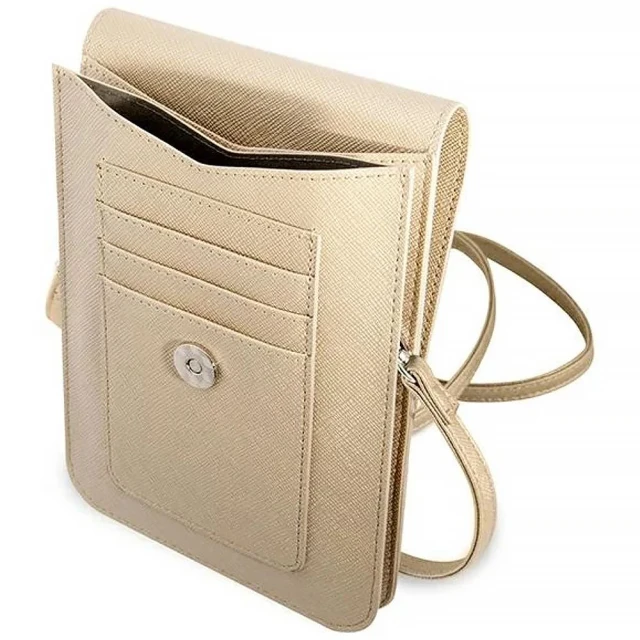 Сумка Guess Saffiano Triangle 17.5 х 11.5 х 2.5 cm Beige (GUWBSATMLG)