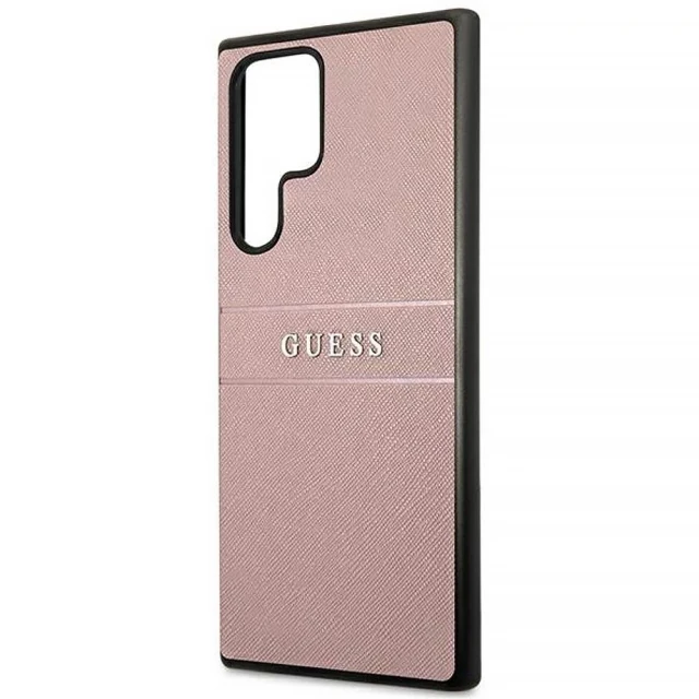 Чохол Guess Saffiano Stripe для Samsung Galaxy S22 Ultra S908 Pink (GUHCS22LPSASBPI)