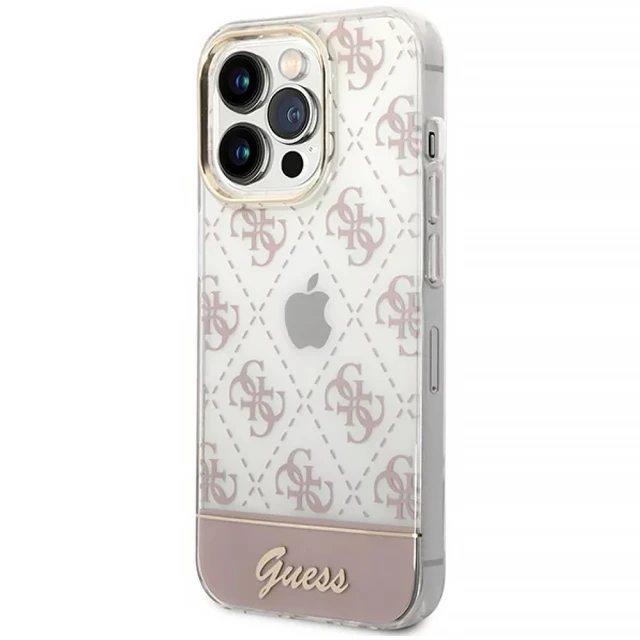 Чехол Guess 4G Pattern Script для iPhone 14 Pro Pink (GUHCP14LHG4MHP)