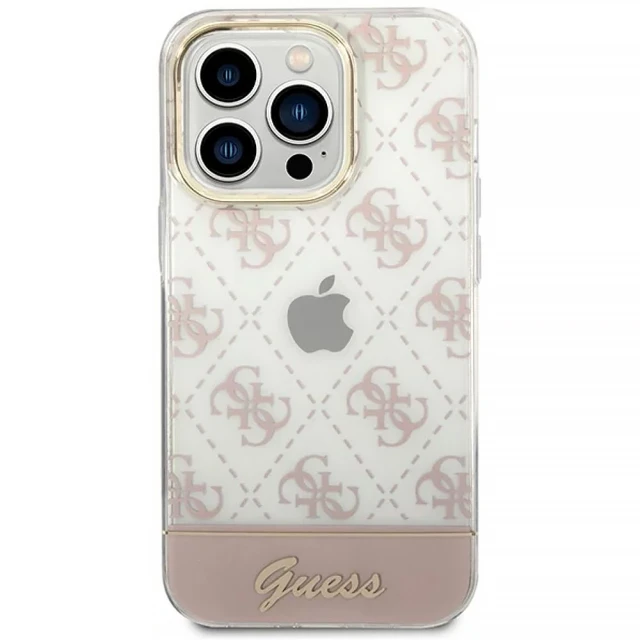 Чехол Guess 4G Pattern Script для iPhone 14 Pro Pink (GUHCP14LHG4MHP)